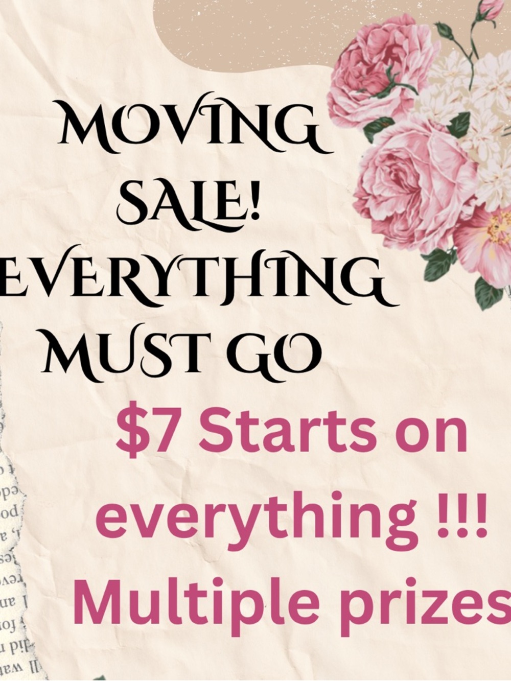 Quick list ~ Moving sale item